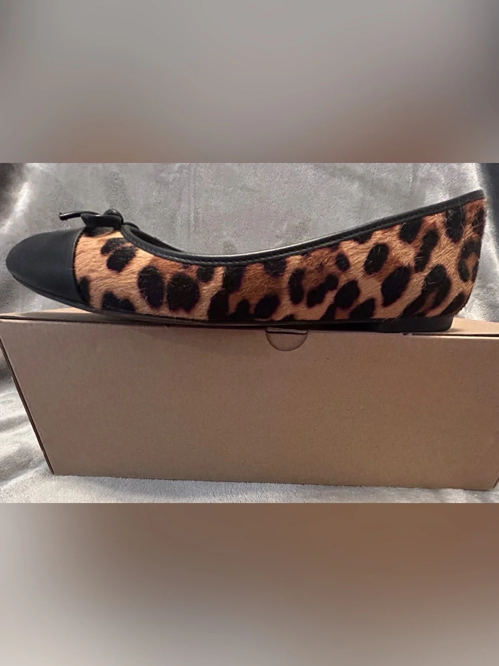 J. Crew Leopard Calf Hair Captoe Ballet Flats - leather